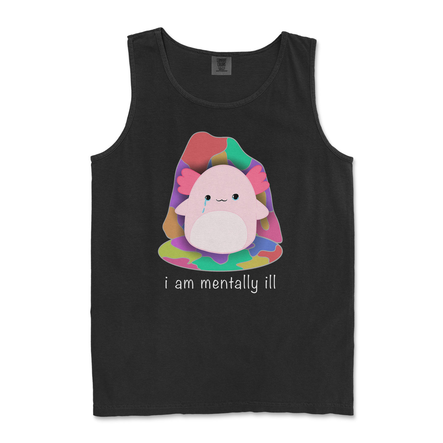 Comfort Colors Tank Top Mentally Ill and Squishy in Black