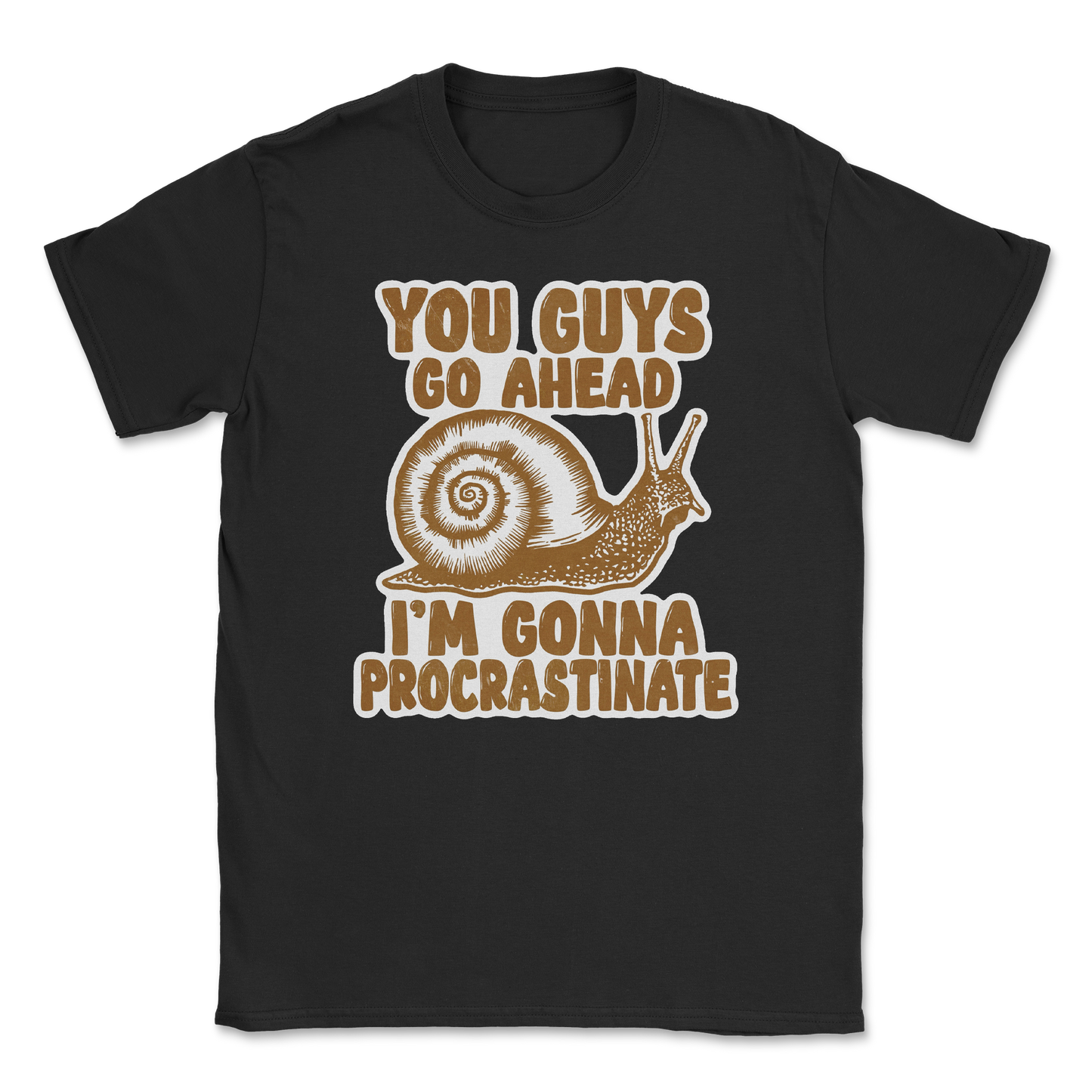 The Nice Shirt T-Shirt Procrastinating Snail  in Black