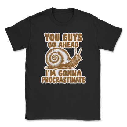 The Nice Shirt T-Shirt Procrastinating Snail  in Black