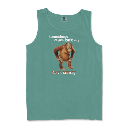 Comfort Colors Tank Top Cash Money Monkey  in Light-Green