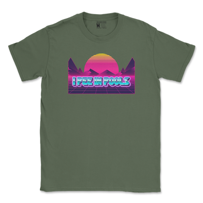 Gildan SoftStyle T-Shirt I Pee in Pools in Military-Green