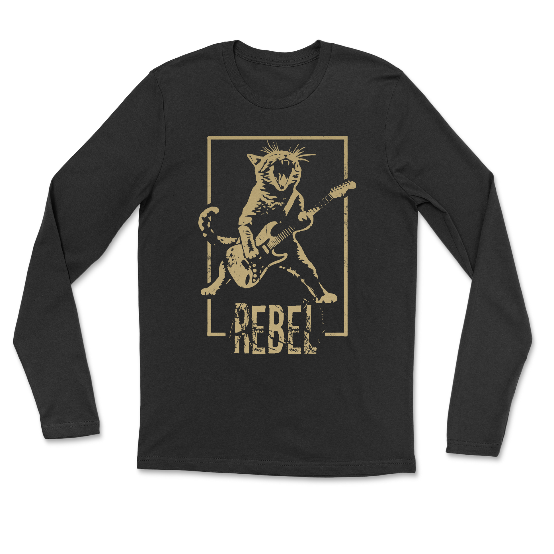 Heavy Blend Long Sleeve Rebel Kitty in Black