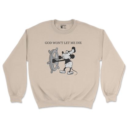 Gildan SoftStyle Crew Neck God Wont Let Me Die in Sand