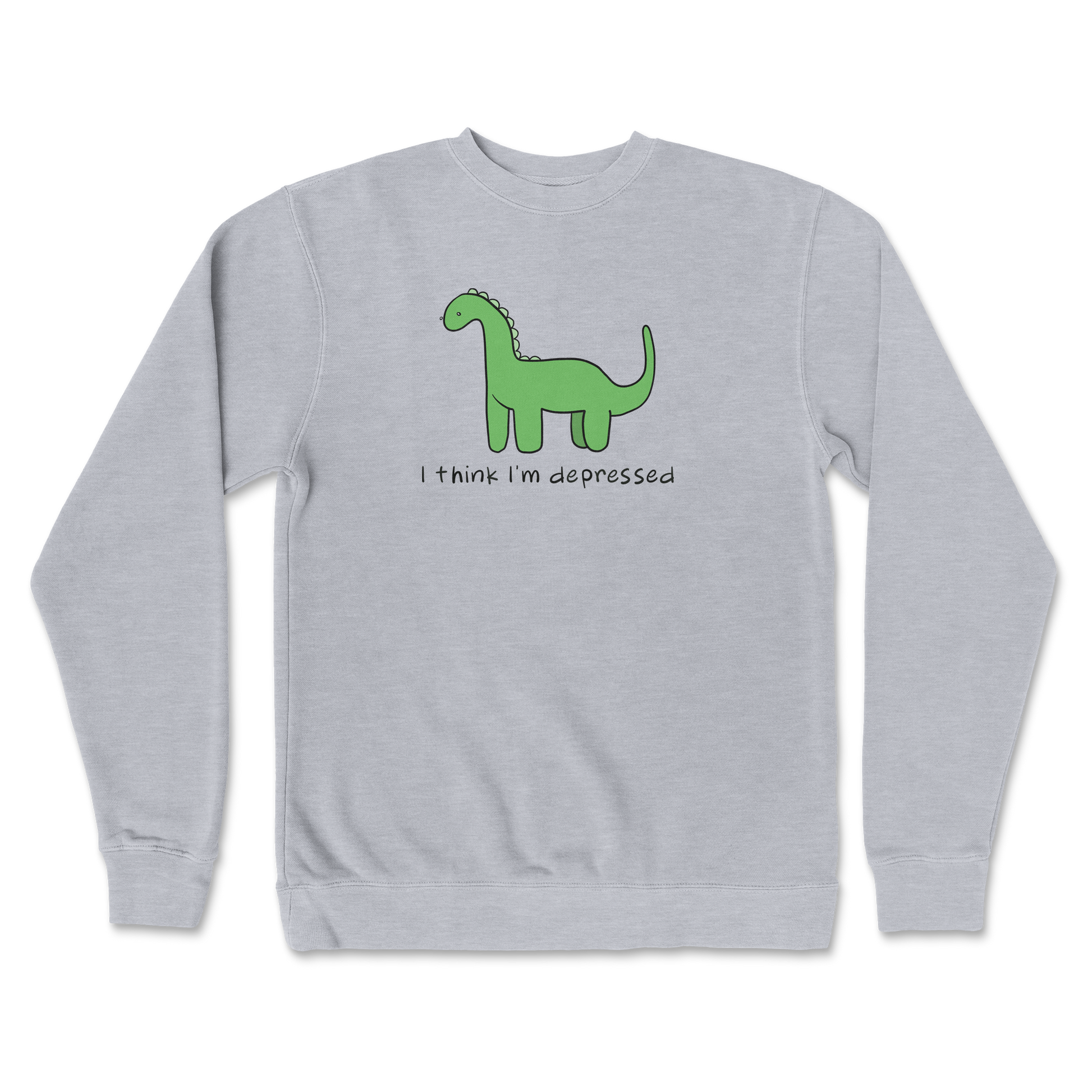 Independent Clothing Co. Crew Neck Depressed Dino  in Grey-Heather