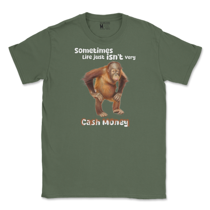 Gildan SoftStyle T-Shirt Cash Money Monkey  in Military-Green