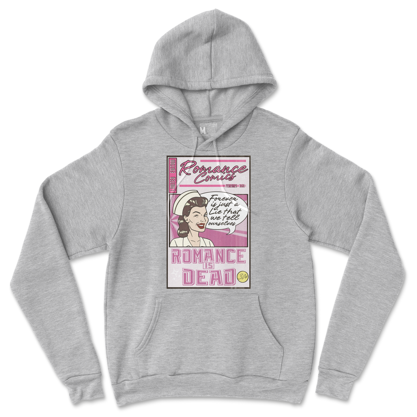 Gildan SoftStyle Hoodie Romance is Dead in Grey-Heather