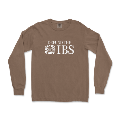 Comfort Colors Long Sleeve Defund The IBS in Espresso