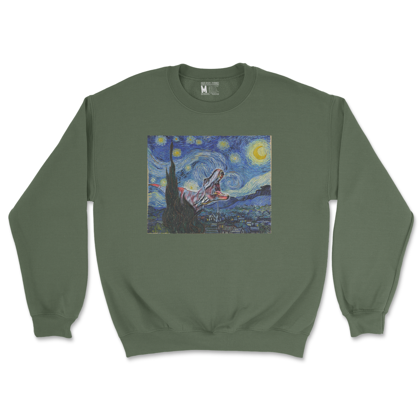 Gildan SoftStyle Crew Neck Van Gogh but Cooler in Military Green