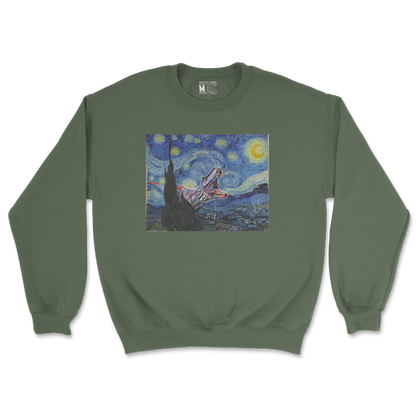 Gildan SoftStyle Crew Neck Van Gogh but Cooler in Military Green