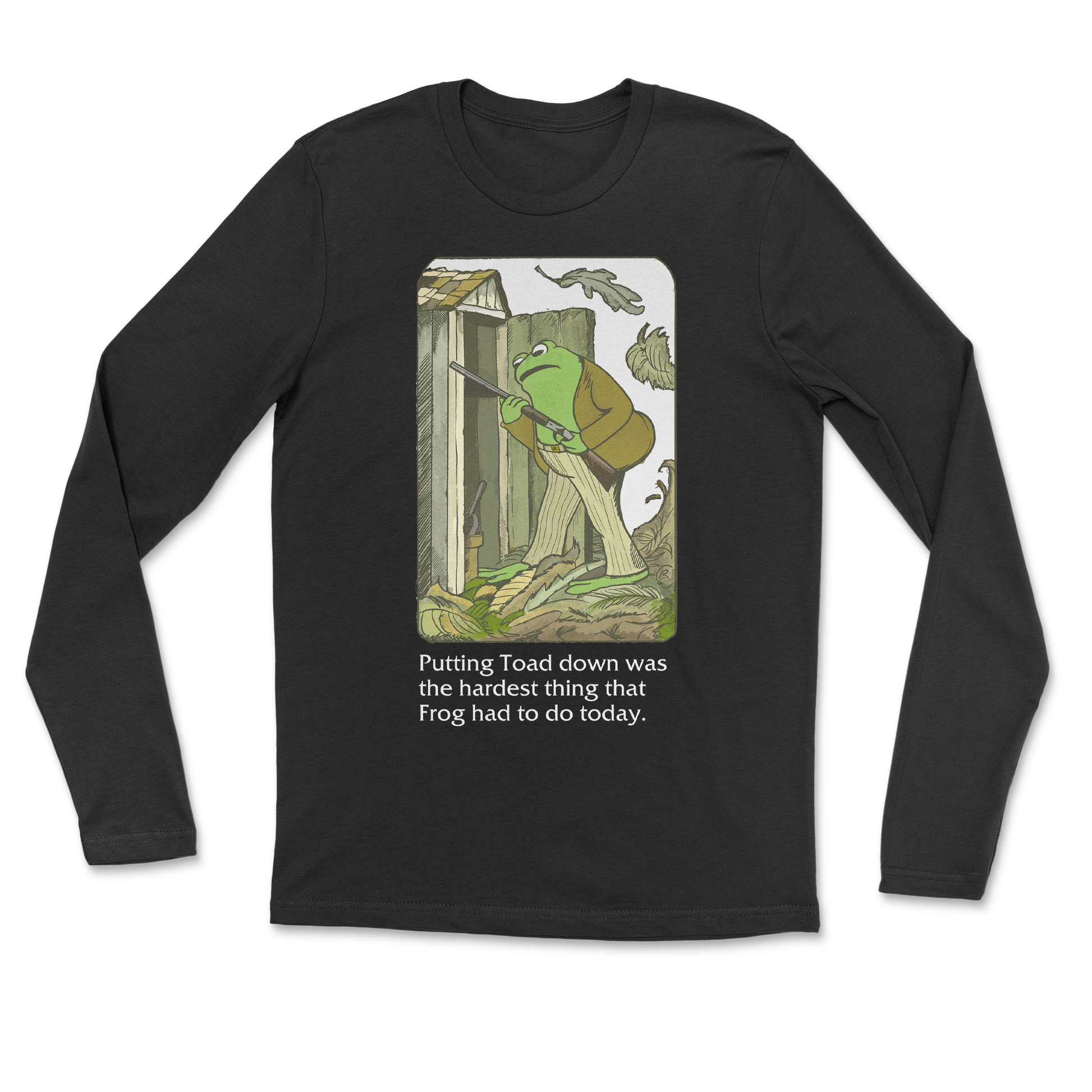 The Nice Shirt Long Sleeve Frog and Toad  in Black