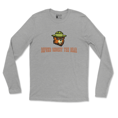 Heavy Blend Long Sleeve Defund Smokey Bear in Sports Grey
