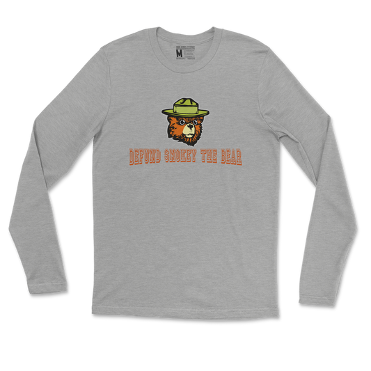 Heavy Blend Long Sleeve Defund Smokey Bear in Sports Grey