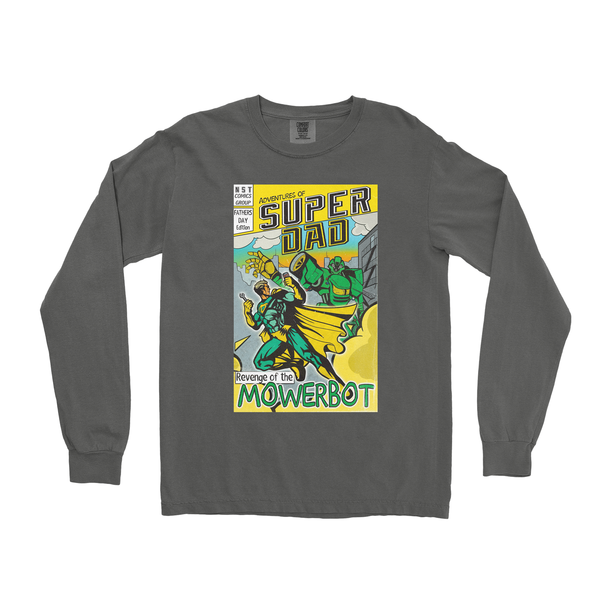 Comfort Colors Long Sleeve Super Dad in Pepper