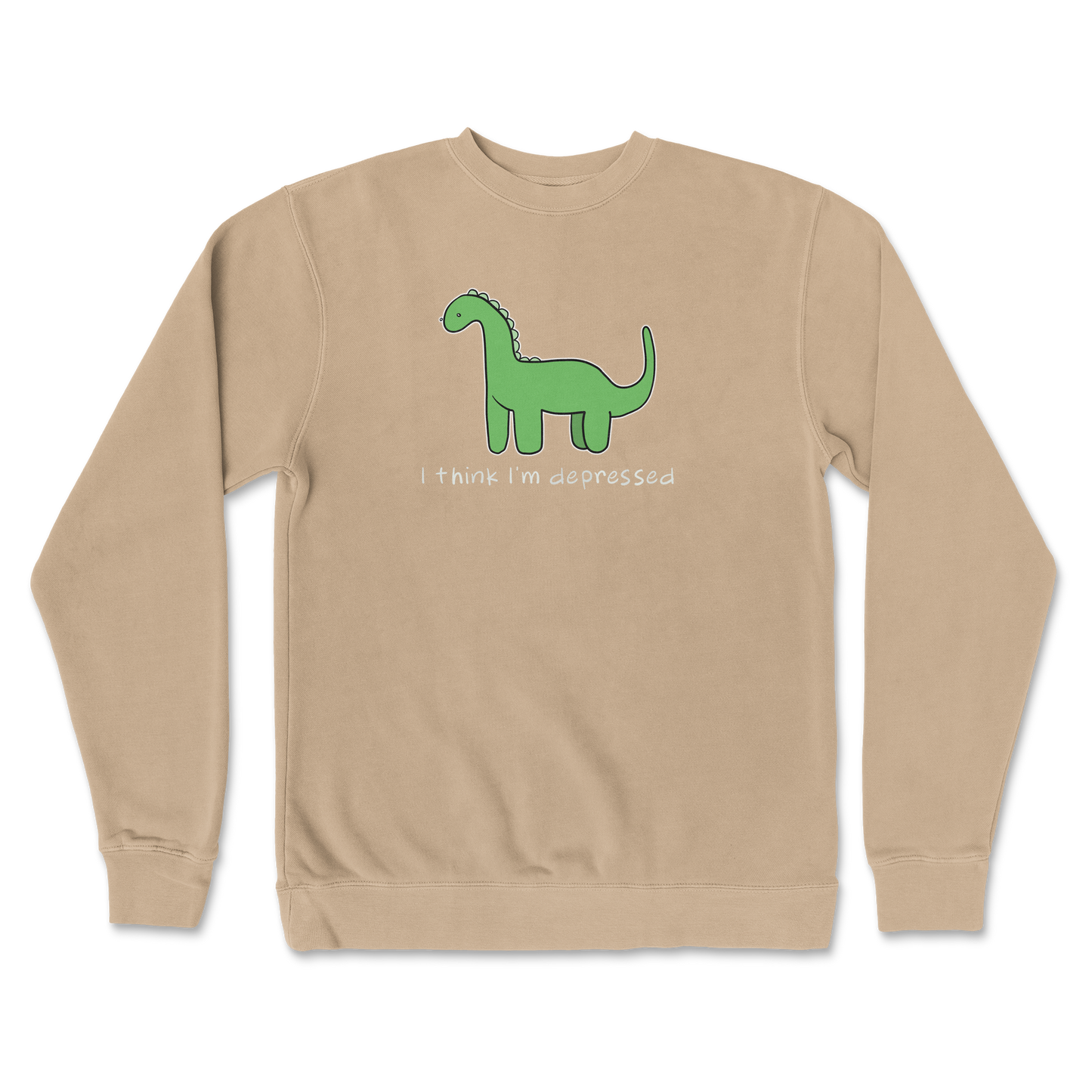 Independent Clothing Co. Crew Neck Depressed Dino  in Sandstone