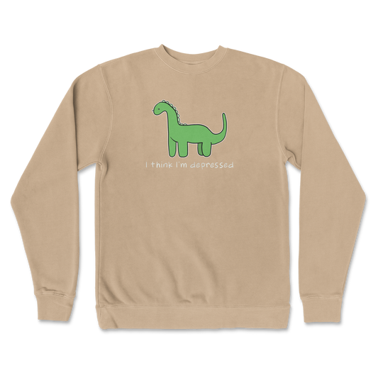 Independent Clothing Co. Crew Neck Depressed Dino  in Sandstone