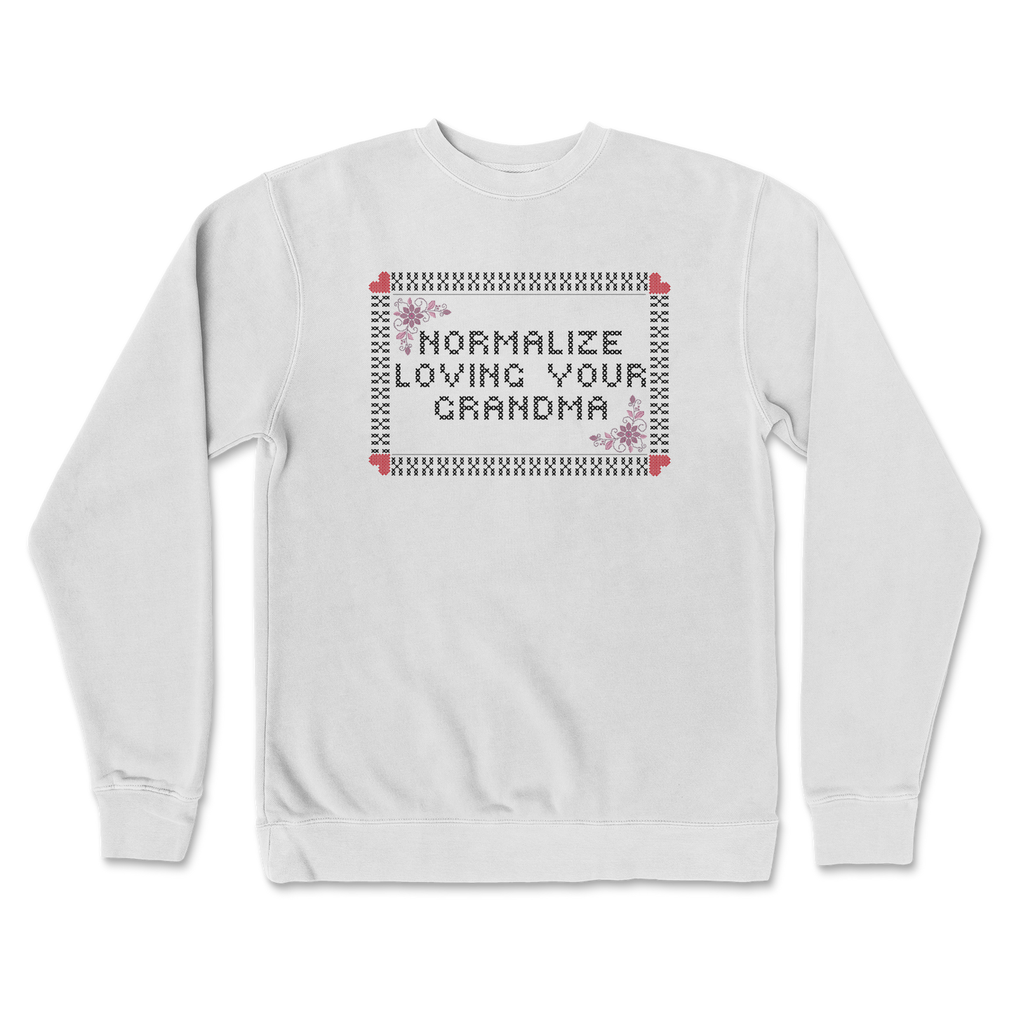 Independent Clothing Co. Crew Neck Cross Stitch in White