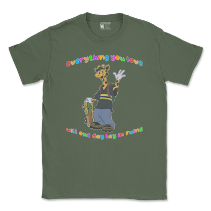 Gildan SoftStyle T-Shirt Jerry the Giraffe in Military Green