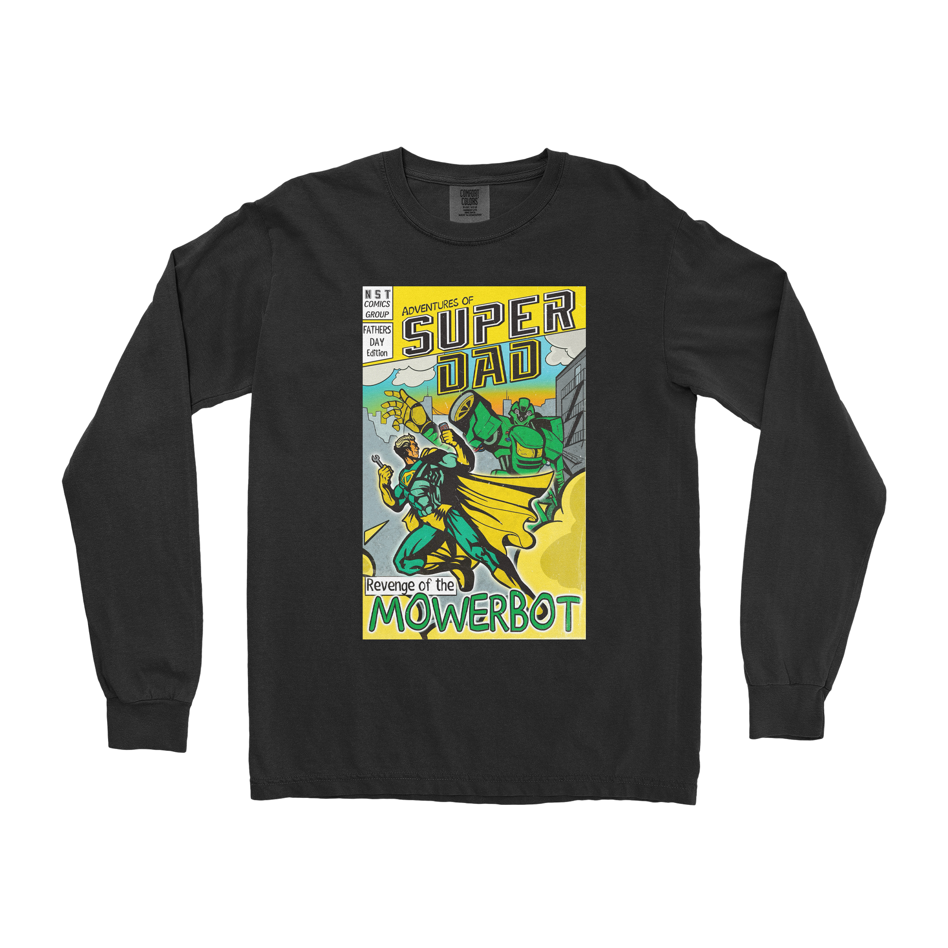 Comfort Colors Long Sleeve Super Dad in Black