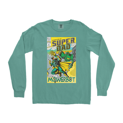 Comfort Colors Long Sleeve Super Dad in Light-Green