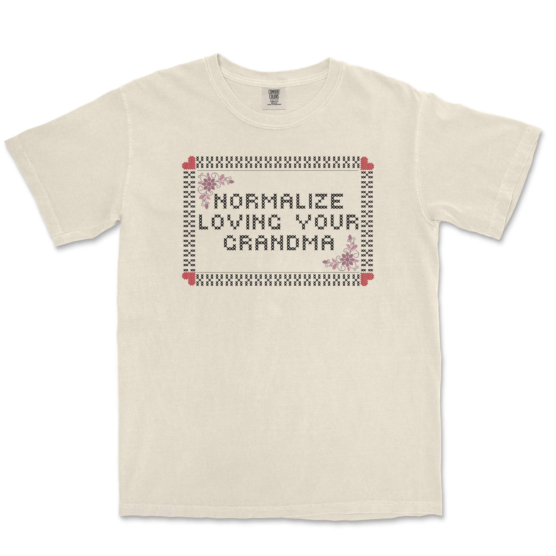 Comfort Colors T-Shirt Cross Stitch in Ivory