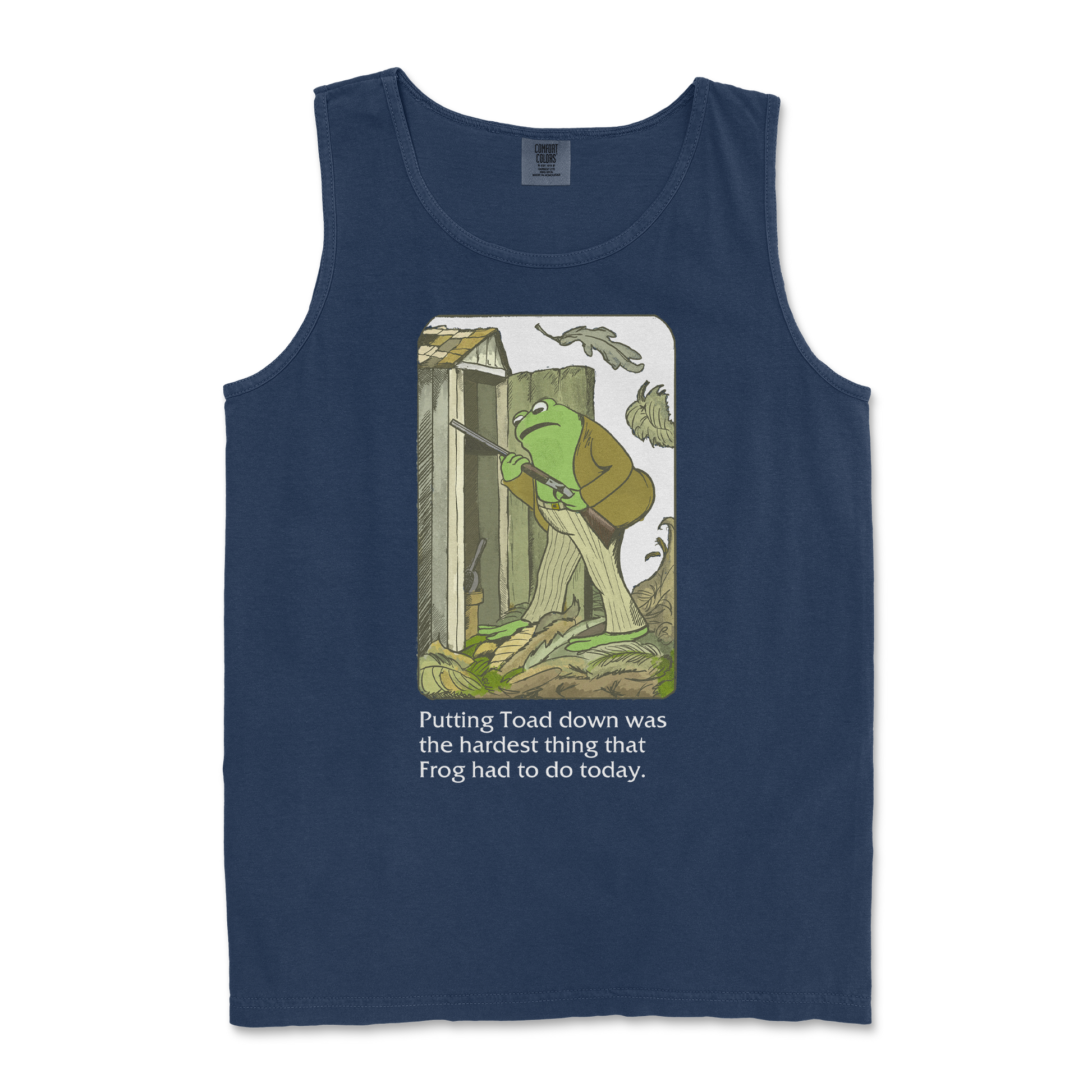 Comfort Colors Tank Top Frog and Toad  in True-Navy