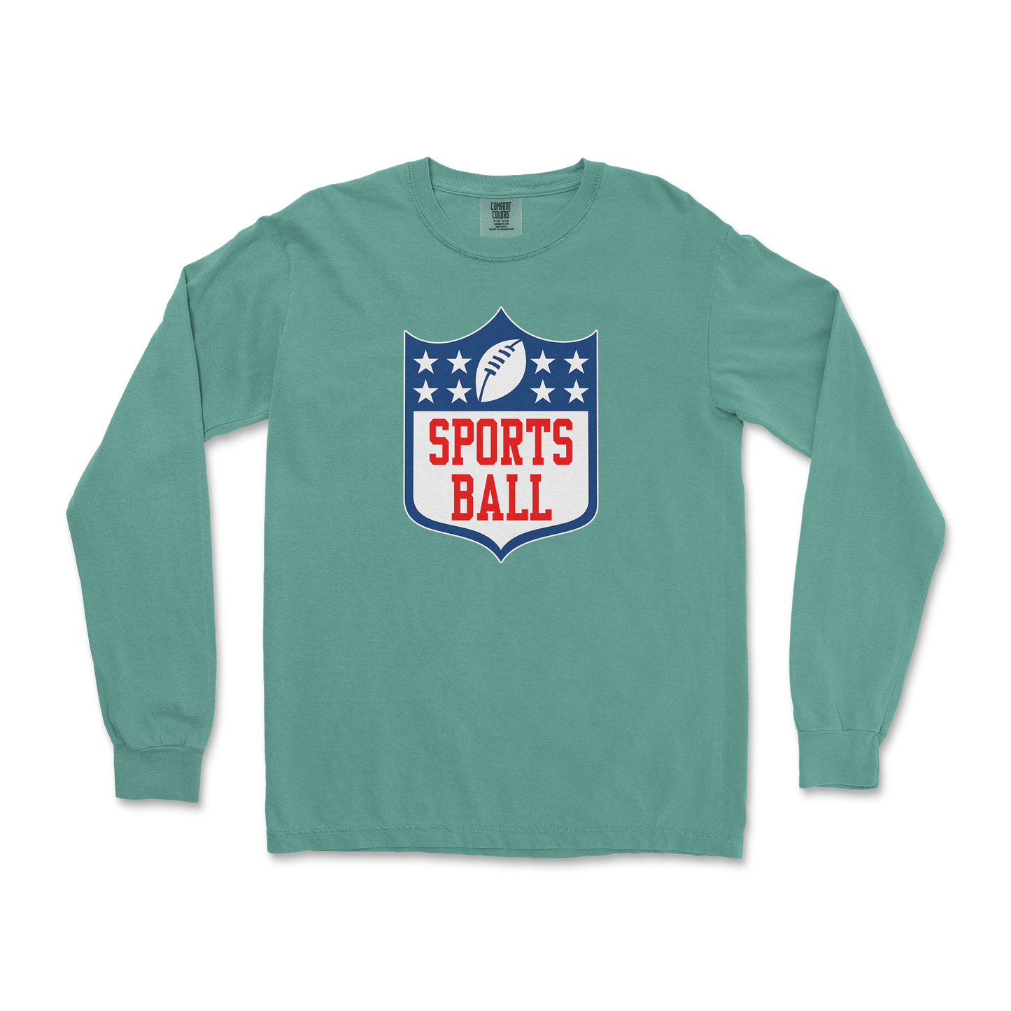 Comfort Colors Long Sleeve Sports Ball in LightGreen