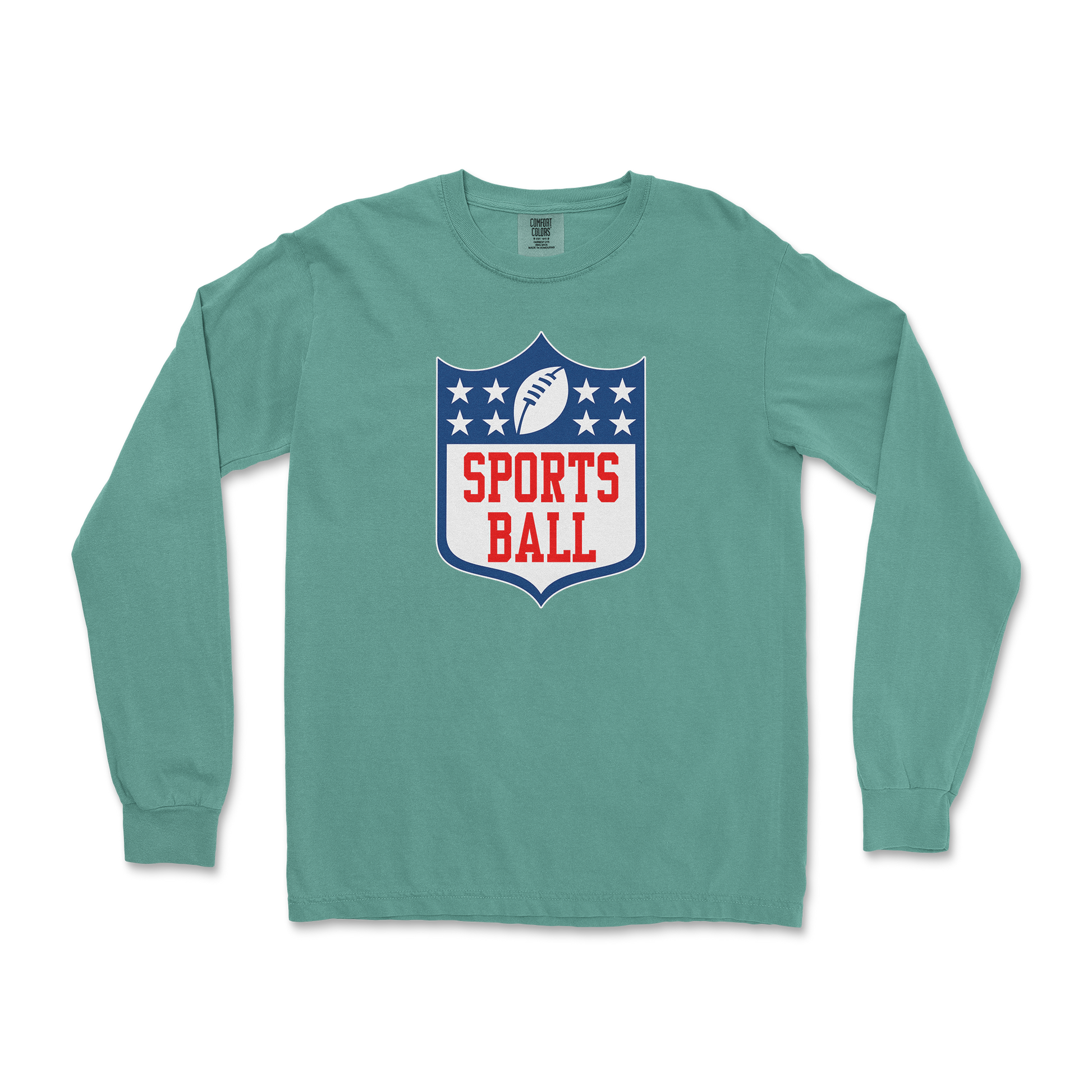 Comfort Colors Long Sleeve Sports Ball in LightGreen