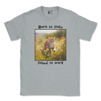 Gildan SoftStyle T-Shirt Born to Frolic  in Sport-Grey