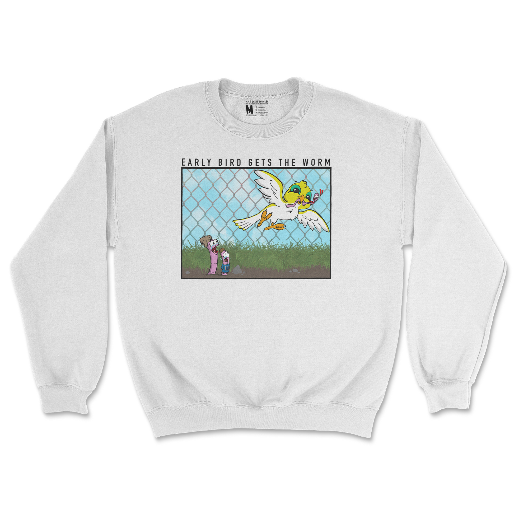 Gildan SoftStyle Crew Neck Early Bird in White