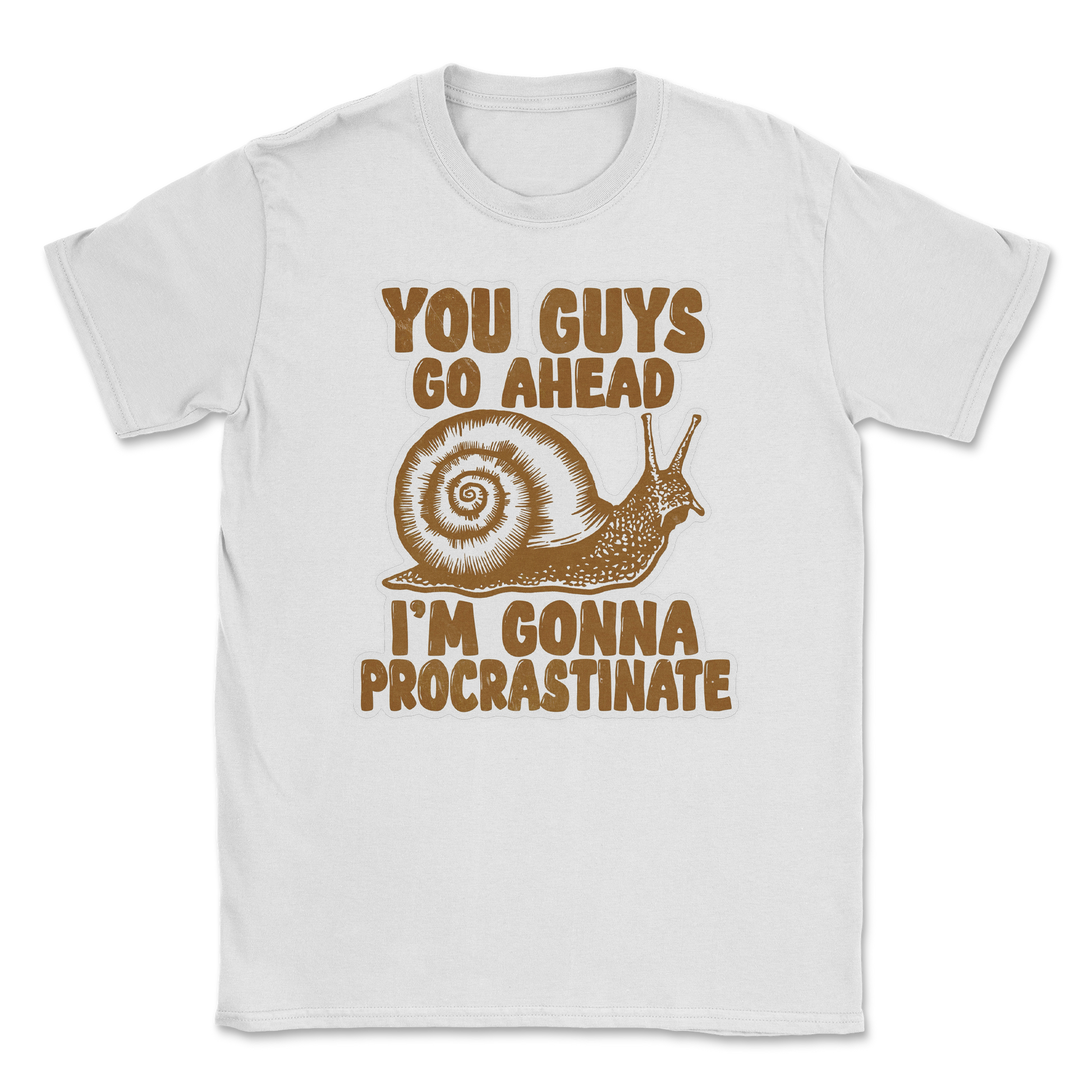 The Nice Shirt T-Shirt Procrastinating Snail  in White