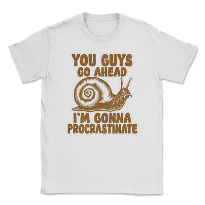 The Nice Shirt T-Shirt Procrastinating Snail  in White