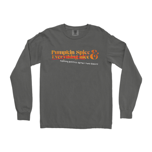 Comfort Colors Long Sleeve Pumpkin Spice  in Pepper