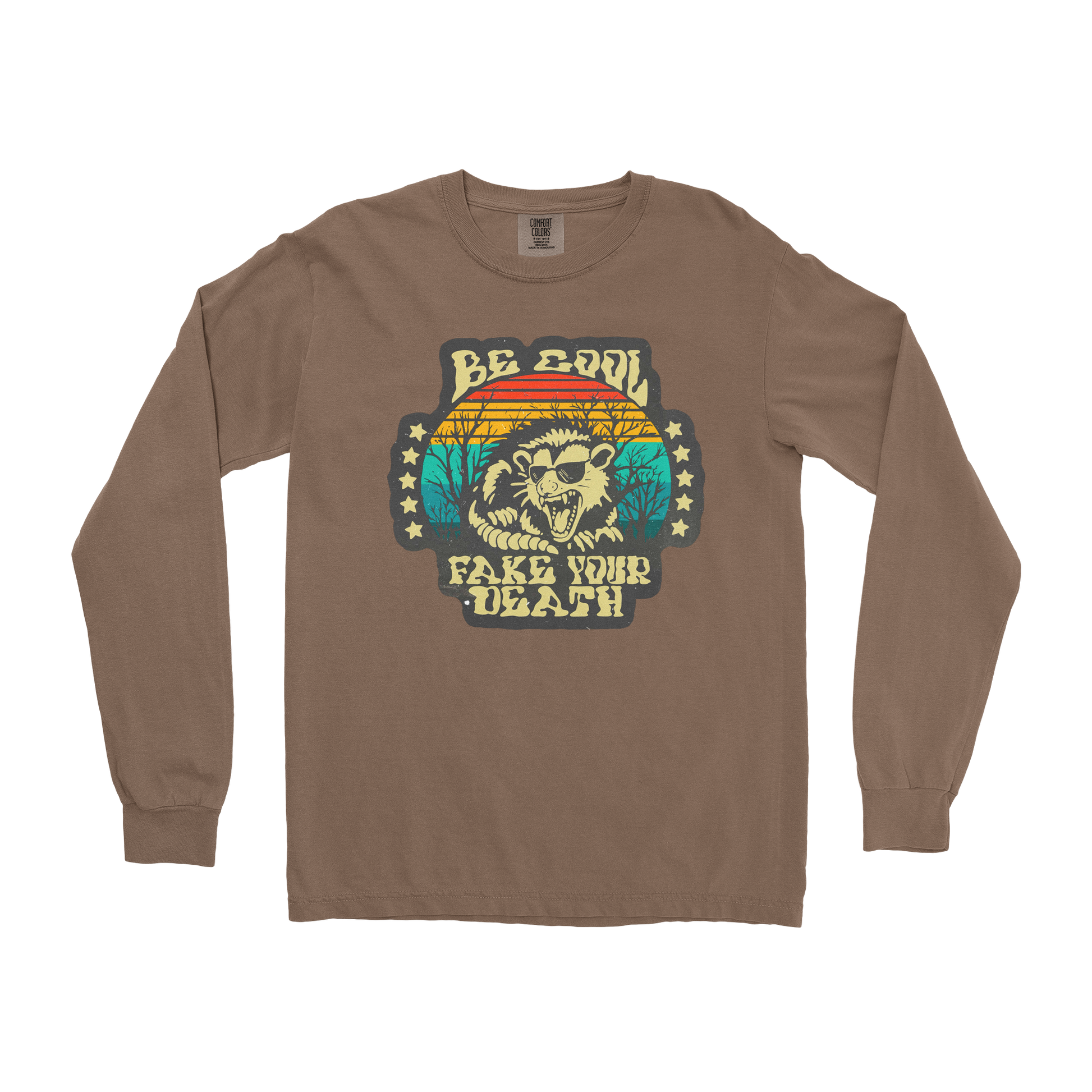 Comfort Colors Long Sleeve Fake Your Death in Espresso