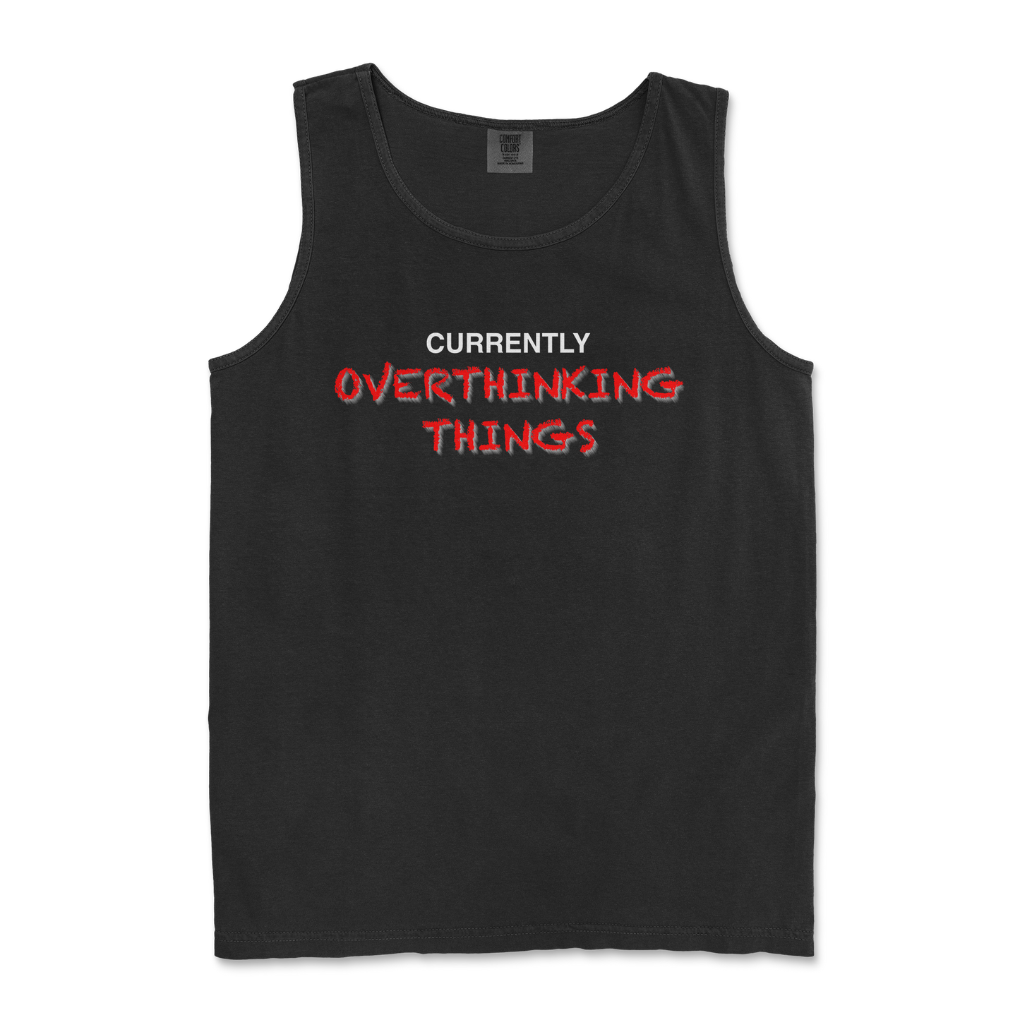 Comfort Colors Tank Top For Our Lil Overthinker in Black