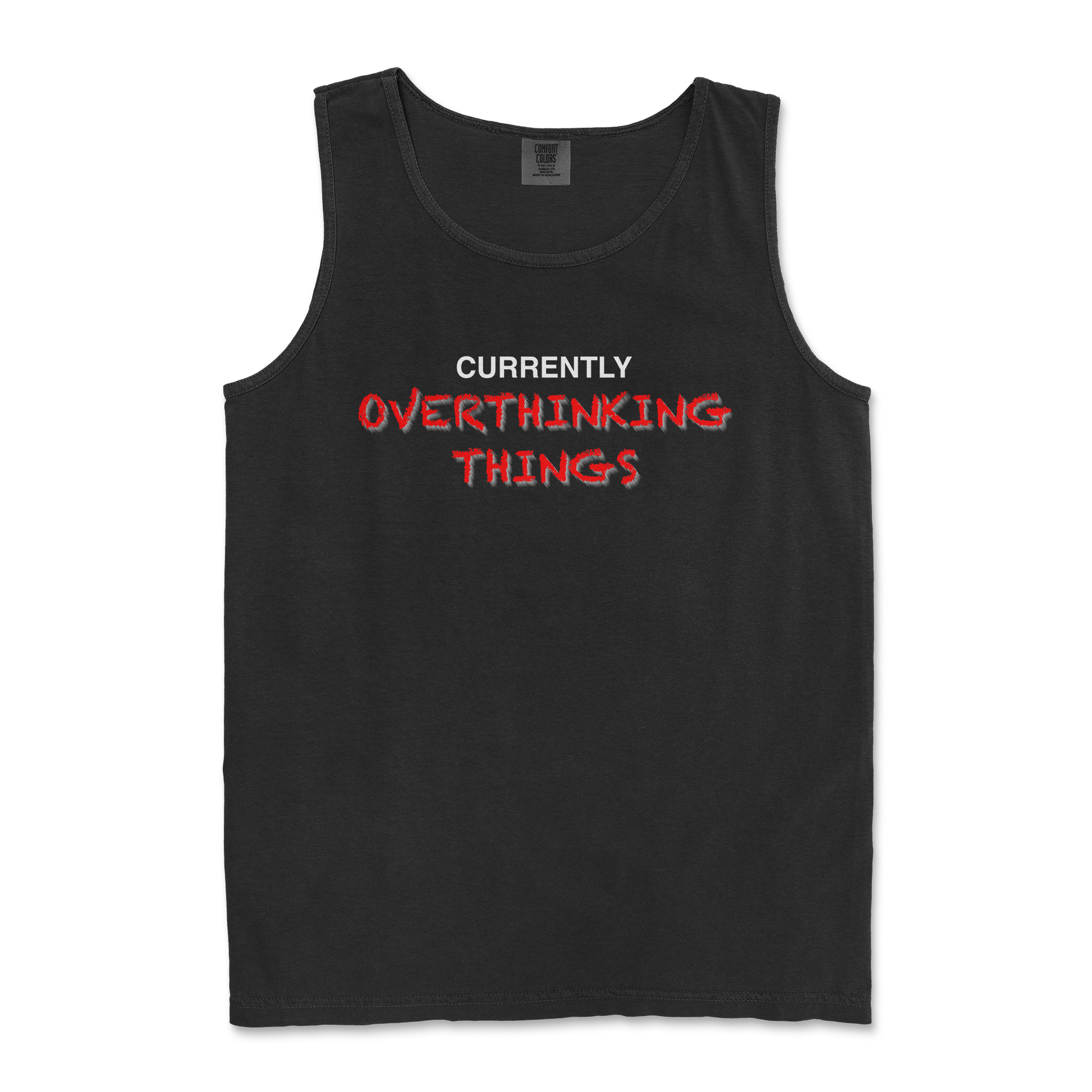 Comfort Colors Tank Top For Our Lil Overthinker in Black