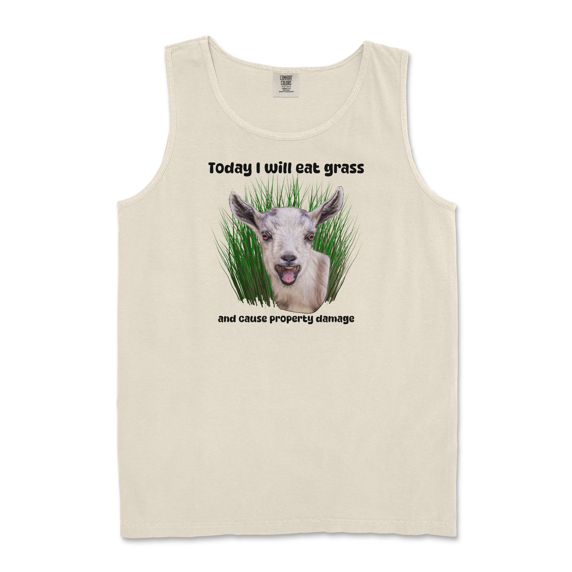 Comfort Colors Tank Top Crazy Goat  in Ivory