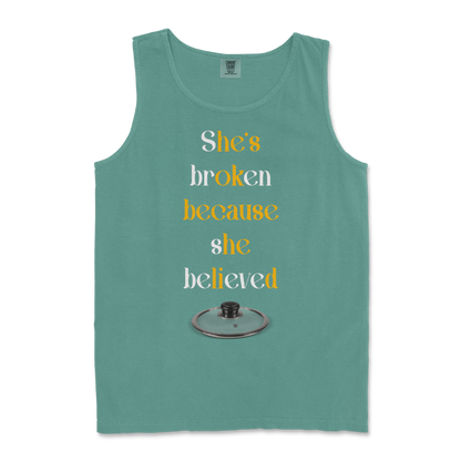 Comfort Colors Tank Top He Lid  in Light-Green