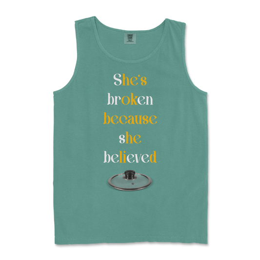 Comfort Colors Tank Top He Lid  in Light-Green