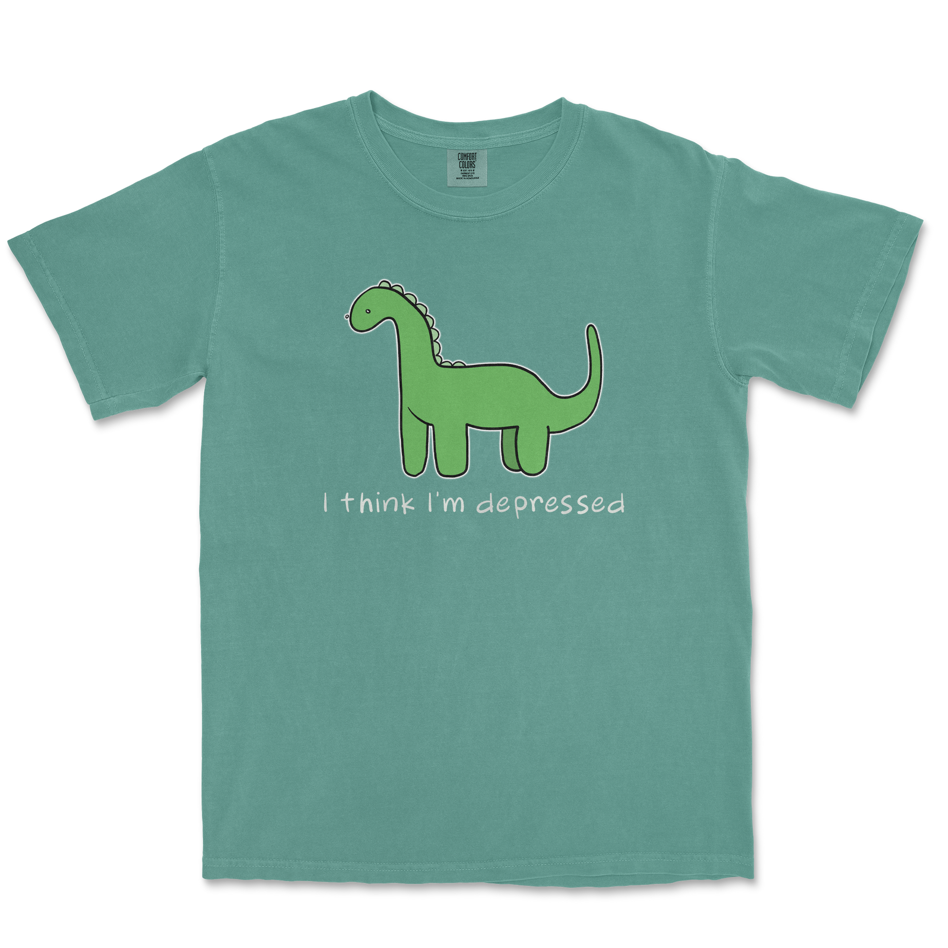 Comfort Colors T-Shirt Depressed Dino  in Light-Green