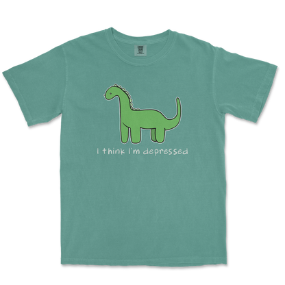 Comfort Colors T-Shirt Depressed Dino  in Light-Green