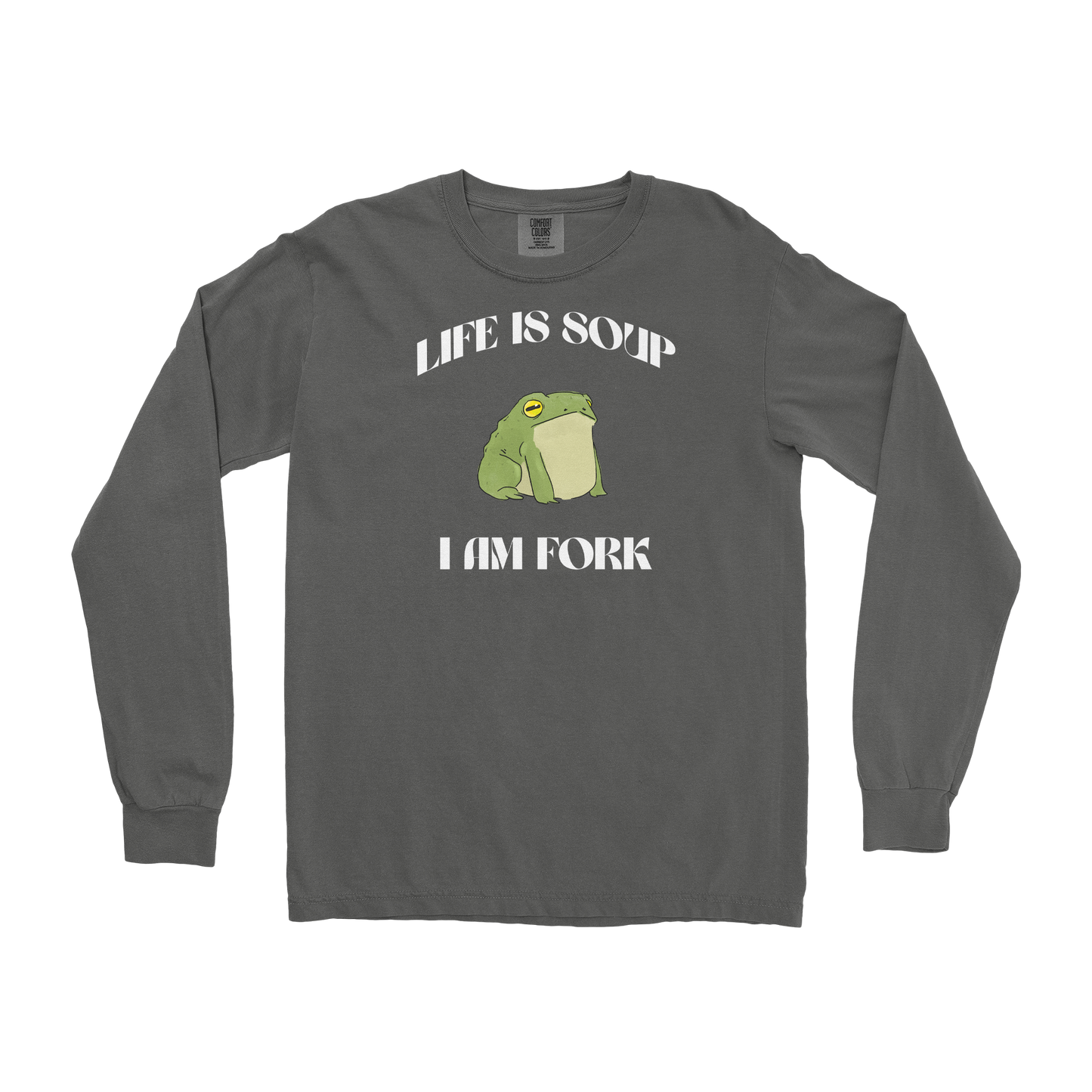 Comfort Colors Long Sleeve I Am Fork  in Pepper