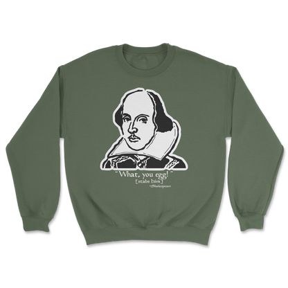 The Nice Shirt Crew Neck Shakespeare Quote  in Military-Green