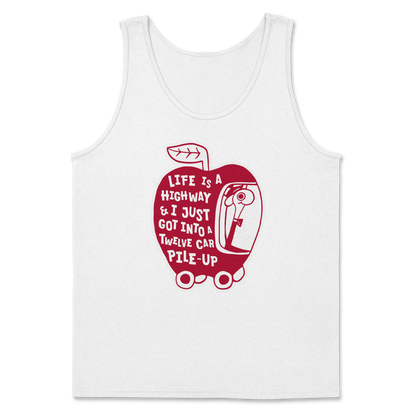 The Nice Shirt Tank Top Life Is A Highway  in White