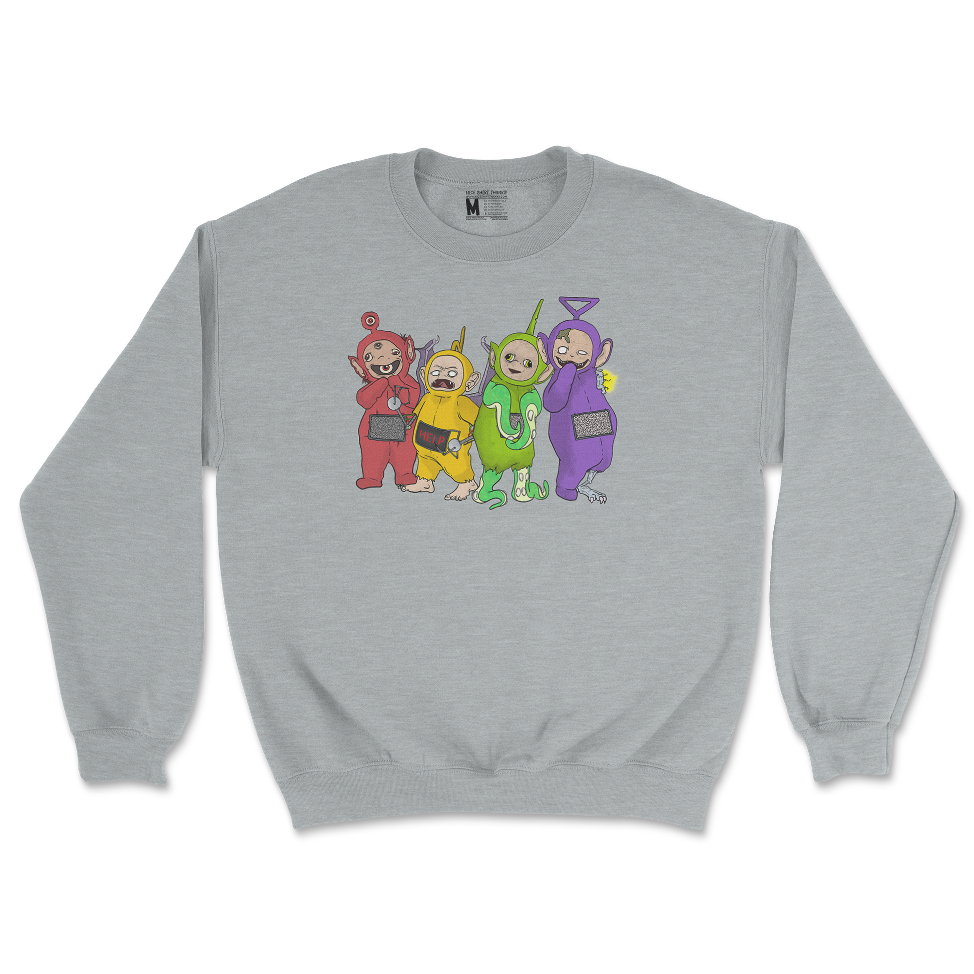 Gildan SoftStyle Crew Neck Telatubbies in Sports Grey