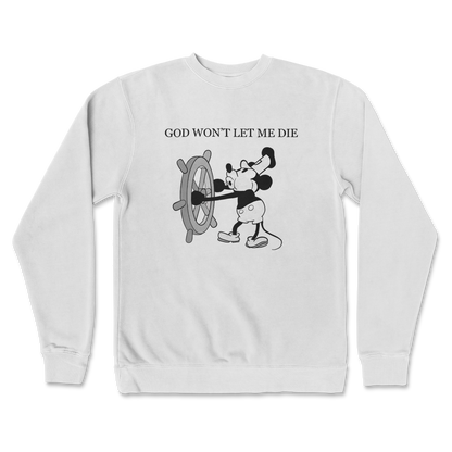 Independent Clothing Co. Crew Neck God Wont Let Me Die in White