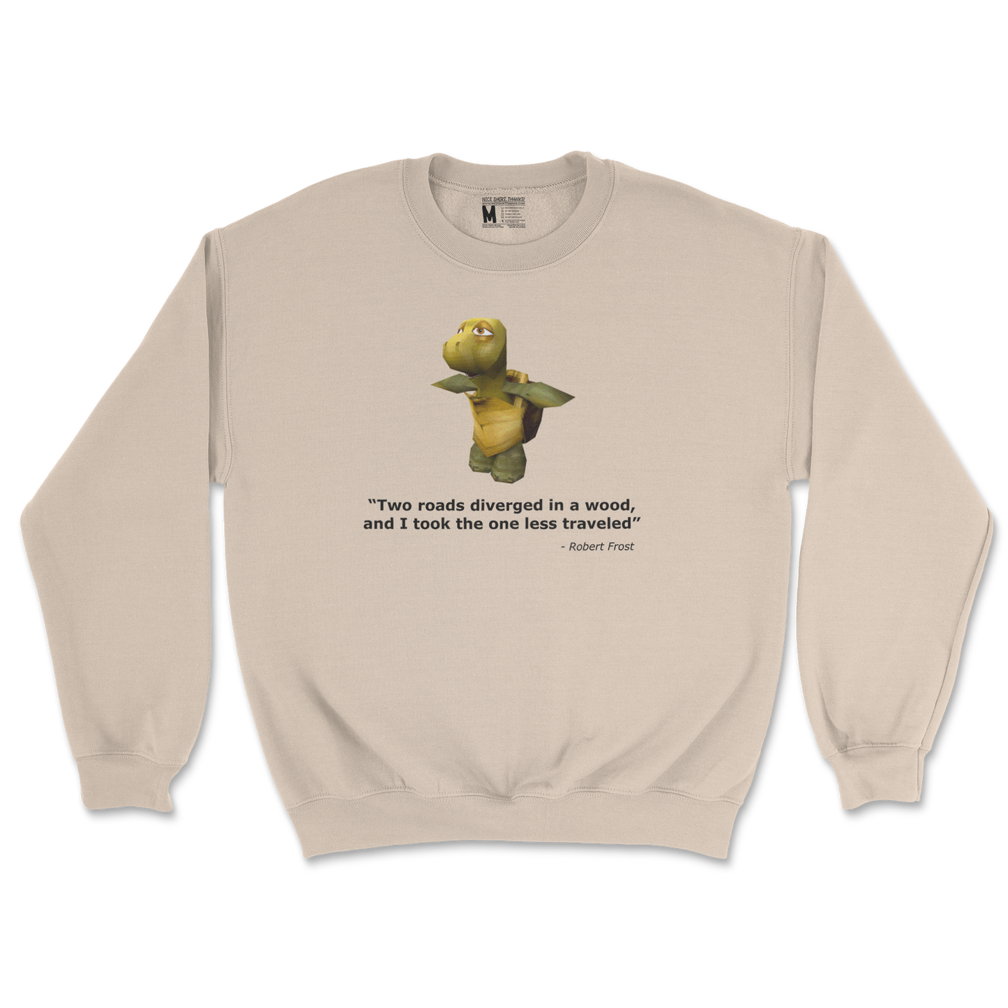 Gildan SoftStyle Crew Neck Robert Frost Quote in Sand