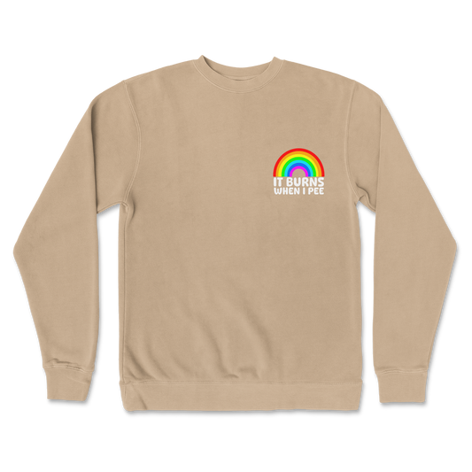 Independent Clothing Co. Crew Neck Burns When I Pee  in Sandstone
