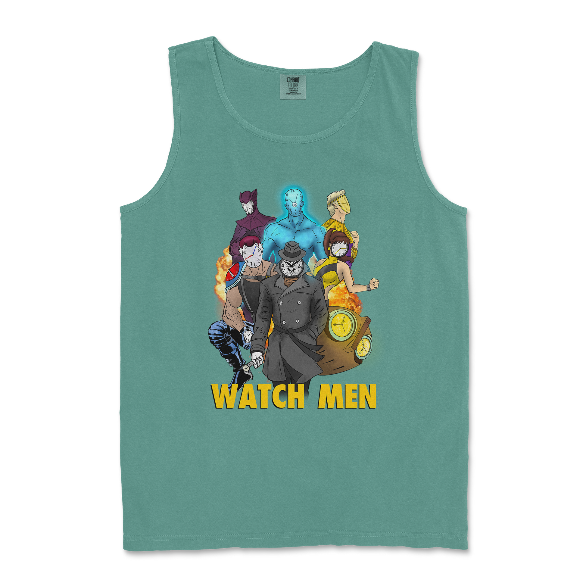 Comfort Colors Tank Top Watch Men in LightGreen