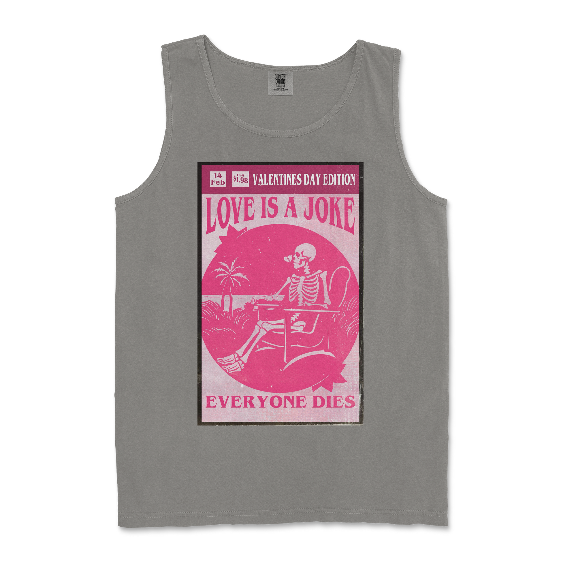 Comfort Colors Tank Top Love Is A Joke in Grey