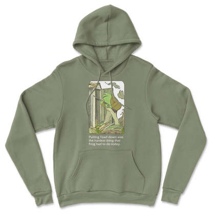 The Nice Shirt Hoodie Frog and Toad  in Military-Green